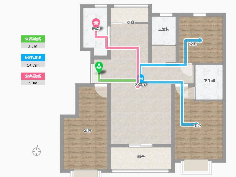 山东省-临沂市-房源印象东城-106.01-户型库-动静线