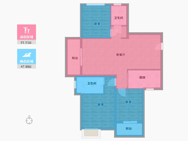 湖北省-武汉市-金地悦江时代-93.00-户型库-动静分区