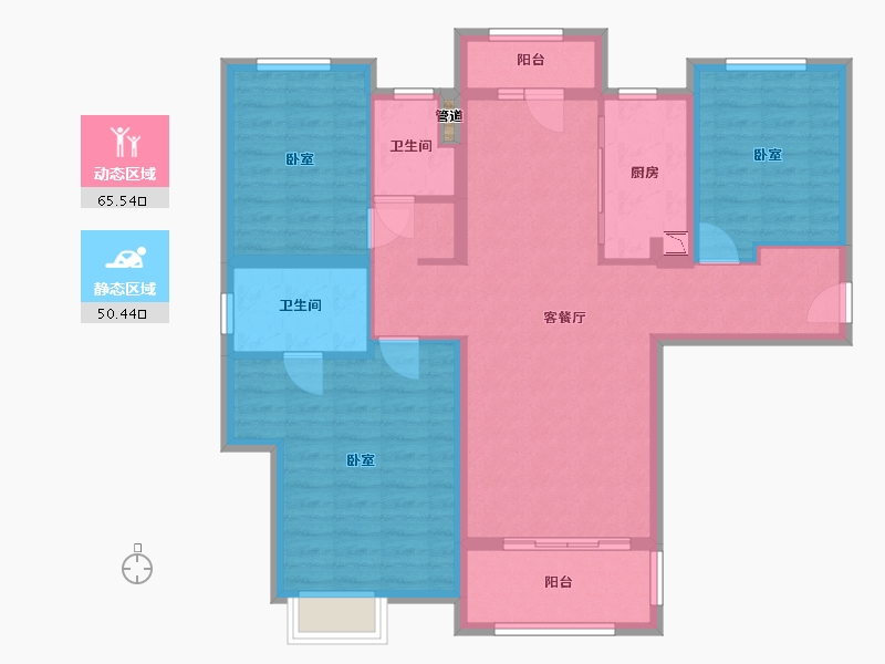 湖北省-武汉市-金地悦江时代-104.00-户型库-动静分区