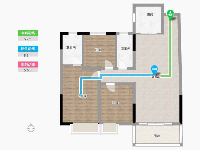 湖北省-黄冈市-信华滨江华庭-91.00-户型库-动静线