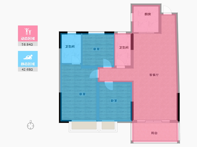 湖北省-黄冈市-信华滨江华庭-91.00-户型库-动静分区