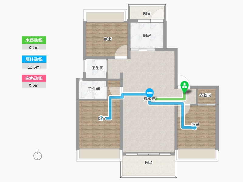 河南省-信阳市-龙盘置业·盛世豪庭-103.90-户型库-动静线