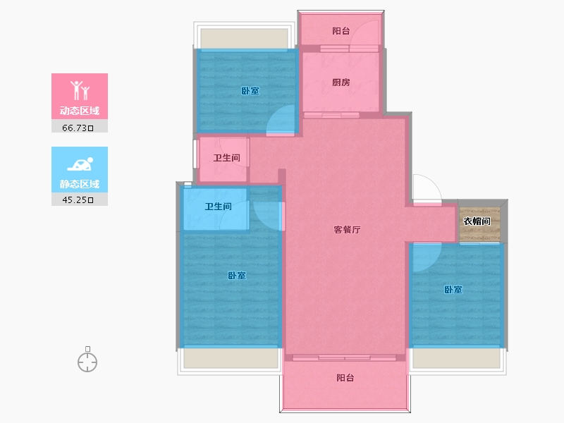 河南省-信阳市-龙盘置业·盛世豪庭-103.90-户型库-动静分区