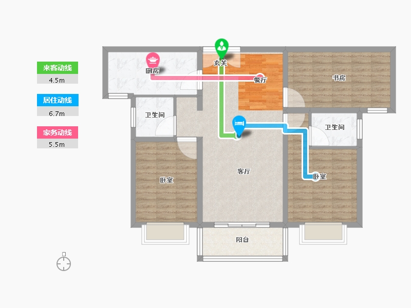 河南省-许昌市-山峰唐宁湾-99.86-户型库-动静线