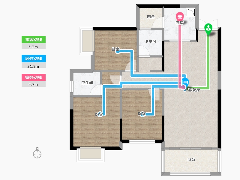 湖南省-株洲市-华晨神农府-88.40-户型库-动静线