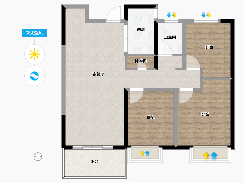 河南省-许昌市-康桥九溪天悦-91.01-户型库-采光通风