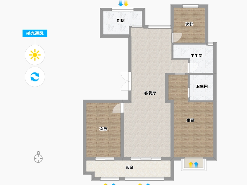 山东省-潍坊市-恒信风華上品-98.06-户型库-采光通风