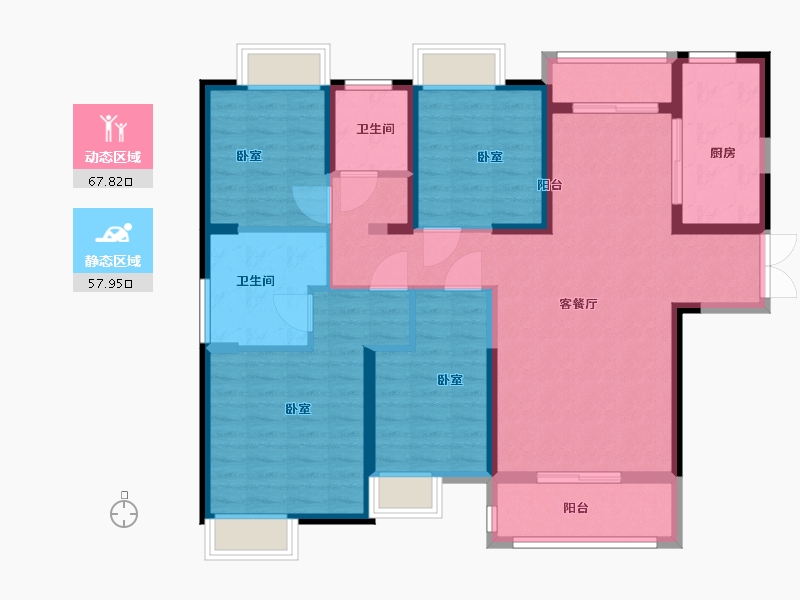 湖北省-武汉市-地铁盛观尚城-112.36-户型库-动静分区