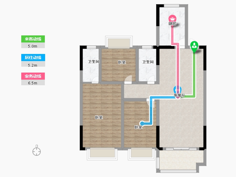 湖北省-黄冈市-御江·幸福里-96.57-户型库-动静线