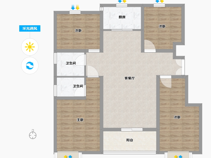 山东省-临沂市-房源印象东城-110.01-户型库-采光通风