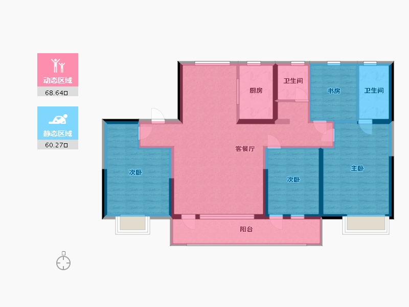 山东省-临沂市-碧桂园天宸府-116.00-户型库-动静分区