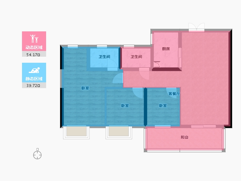 湖北省-宜昌市-一品江山-83.39-户型库-动静分区