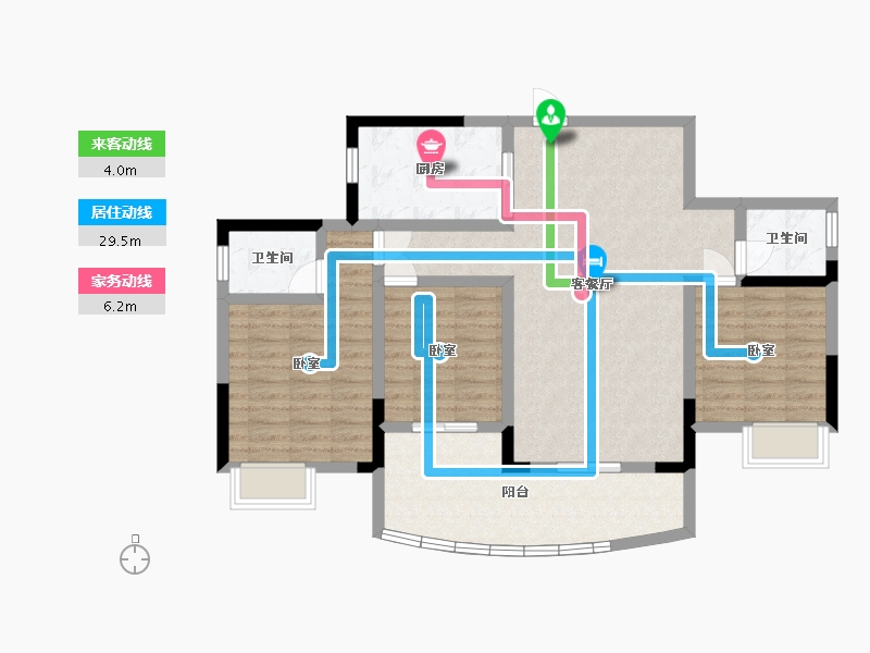 湖南省-湘潭市-银港国际-96.86-户型库-动静线