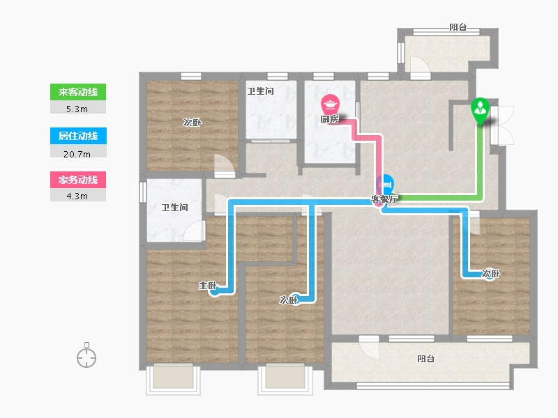 山东省-临沂市-房源印象东城-113.99-户型库-动静线