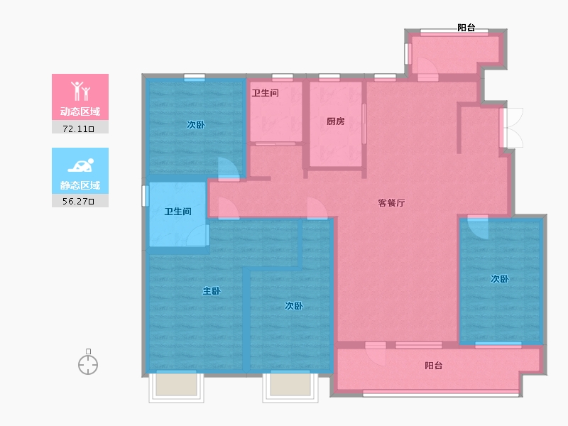 山东省-临沂市-房源印象东城-113.99-户型库-动静分区