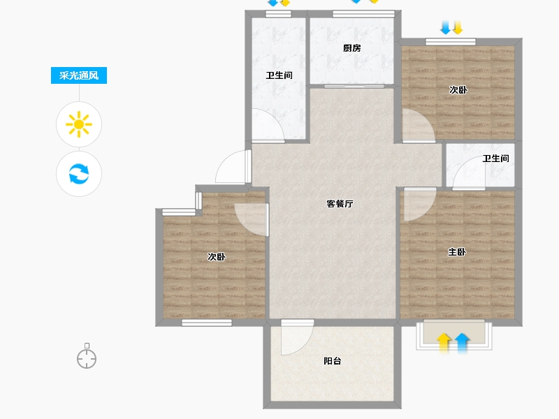 山东省-威海市-大尚逸龙湾-115.00-户型库-采光通风