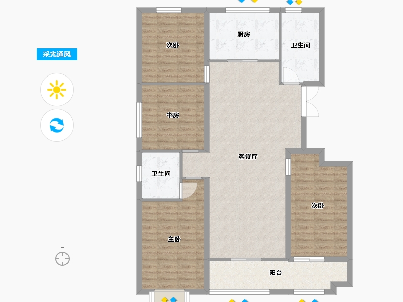 山东省-潍坊市-恒信风華上品-116.82-户型库-采光通风