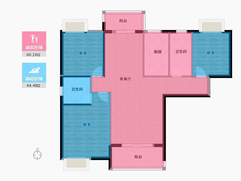 湖北省-黄冈市-红安盛安新都-100.44-户型库-动静分区