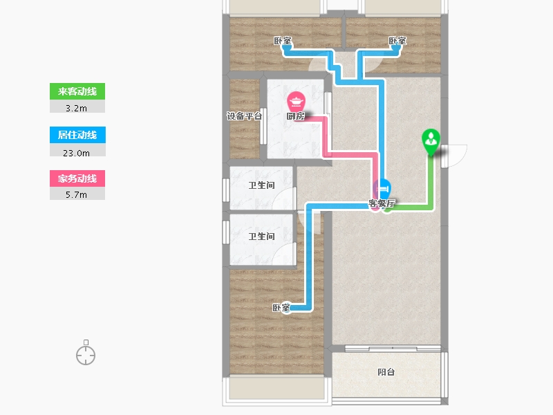 湖北省-十堰市-楚天都市熙园-86.89-户型库-动静线