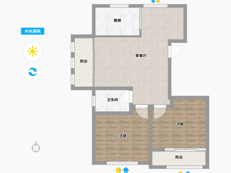 山东省-威海市-名流海岸山庄-76.99-户型库-采光通风