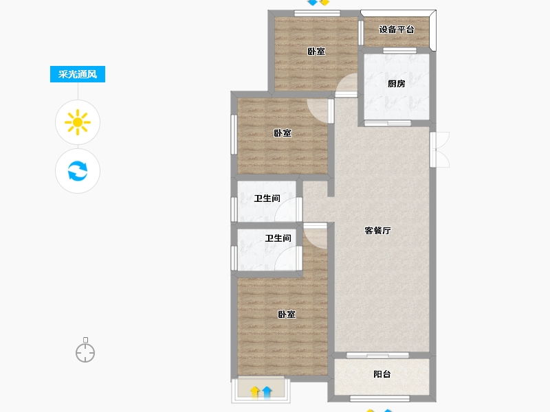 河南省-驻马店市-遂平置地上林苑-100.00-户型库-采光通风