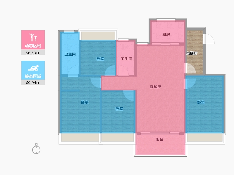 河南省-信阳市-龙盘置业·盛世豪庭-112.00-户型库-动静分区