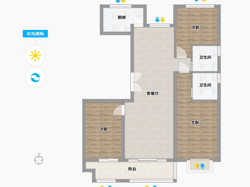 山东省-潍坊市-恒信风華上品-98.09-户型库-采光通风