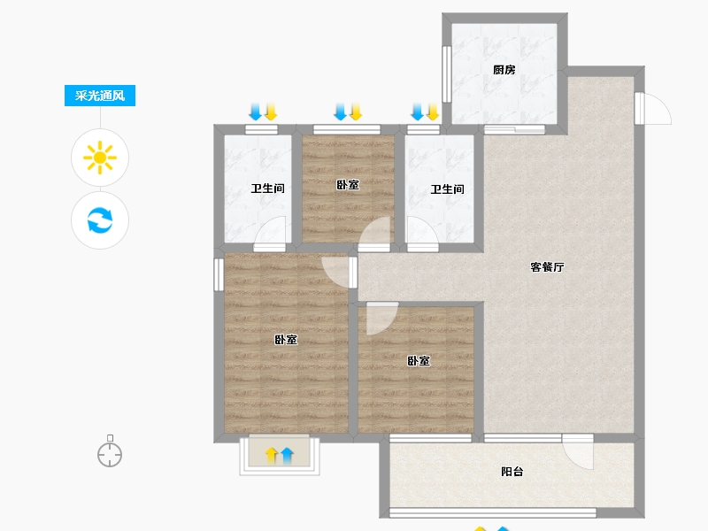 山东省-济宁市-保利时光印象-98.00-户型库-采光通风