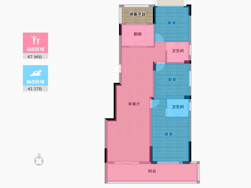 湖北省-黄石市-錦綉·御湖湾-104.87-户型库-动静分区