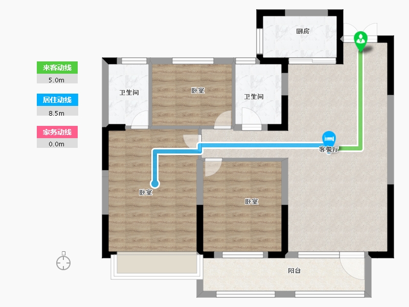 湖北省-黄冈市-菁华园-90.01-户型库-动静线