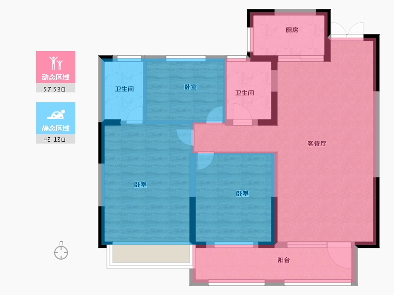 湖北省-黄冈市-菁华园-90.01-户型库-动静分区