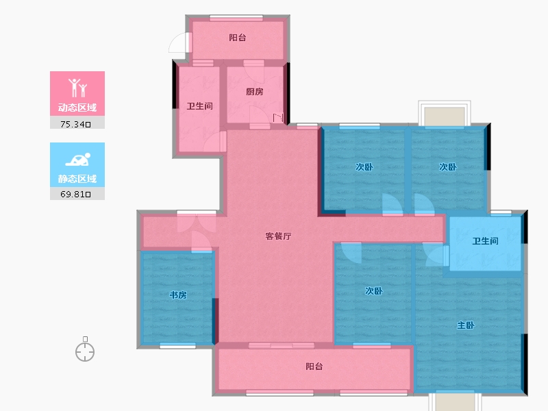 贵州省-贵阳市-麓湖宫-129.04-户型库-动静分区