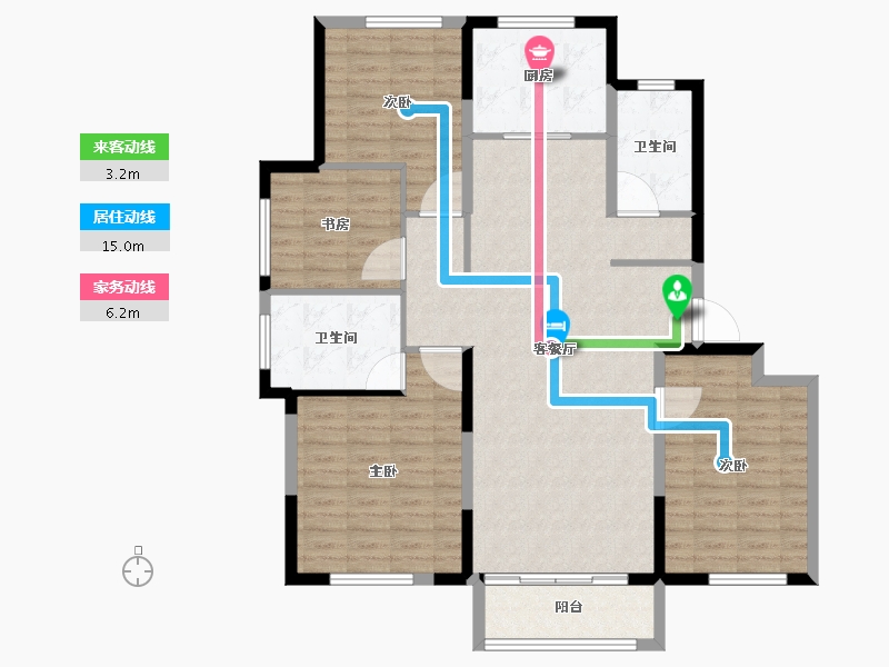 山东省-威海市-国宏立泰桂花园-118.00-户型库-动静线