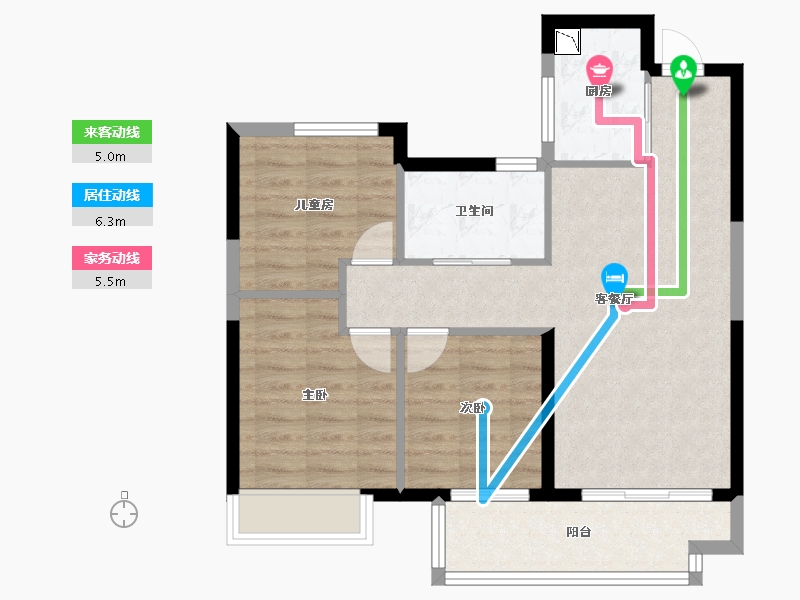 湖南省-株洲市-实地株洲蔷薇熙岸-71.67-户型库-动静线