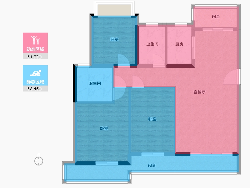 湖北省-黄石市-錦綉·御湖湾-99.26-户型库-动静分区