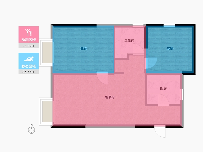 山东省-临沂市-华润中心-62.99-户型库-动静分区