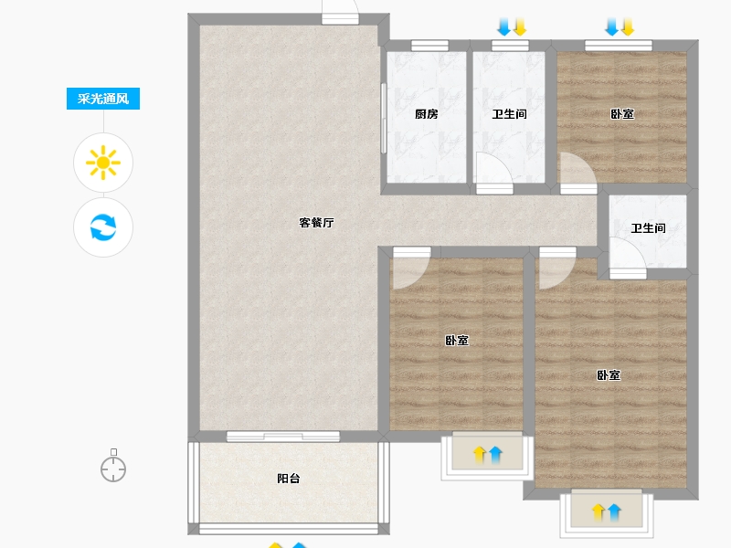 河南省-信阳市-御景华城-98.00-户型库-采光通风