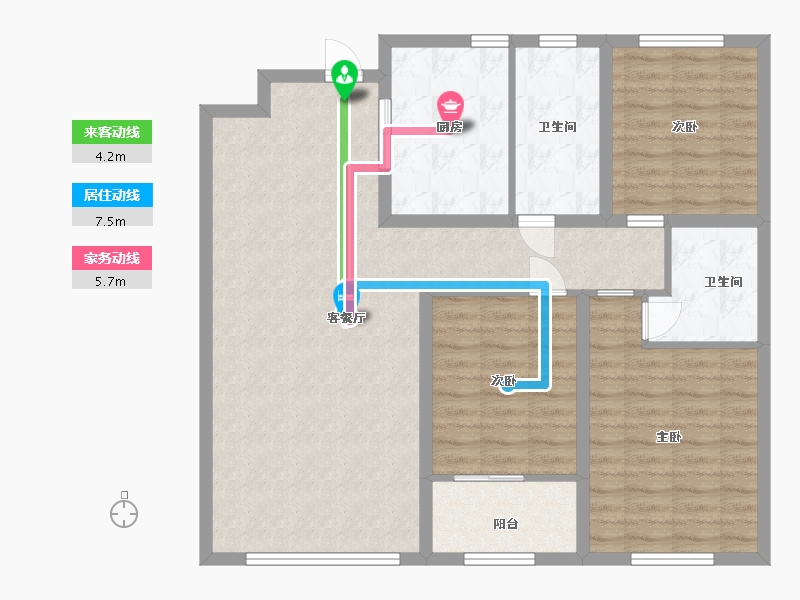 山东省-潍坊市-中鲁翰香苑-101.40-户型库-动静线