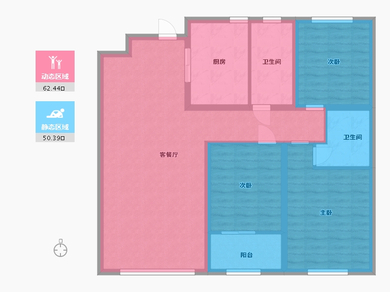 山东省-潍坊市-中鲁翰香苑-101.40-户型库-动静分区