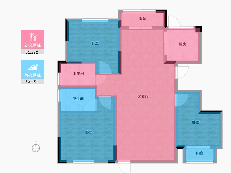 湖北省-宜昌市-宏信玫瑰城3期-101.01-户型库-动静分区