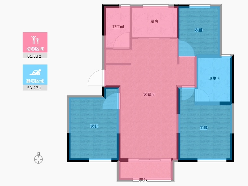 山东省-威海市-国宏立泰桂花园-104.00-户型库-动静分区