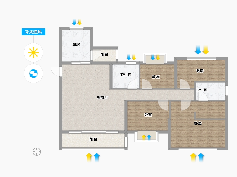 山东省-济宁市-济宁恒大悦珑湾-118.01-户型库-采光通风