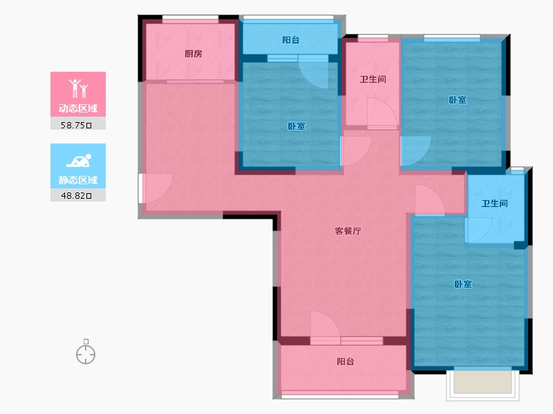 湖北省-武汉市-星悦湾-95.47-户型库-动静分区