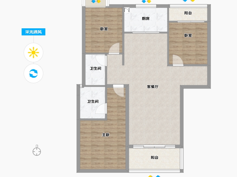 湖北省-黄冈市-红安盛安新都-92.44-户型库-采光通风