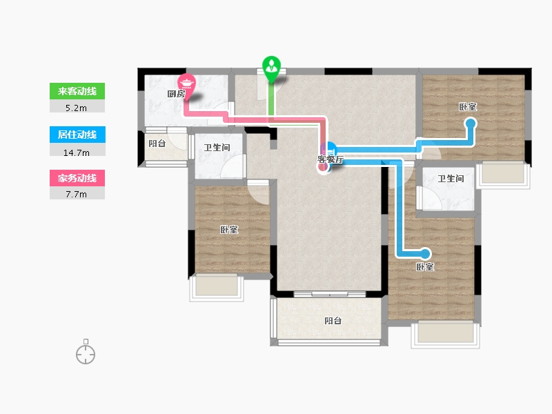 湖北省-孝感市-润达壹号广场-105.00-户型库-动静线