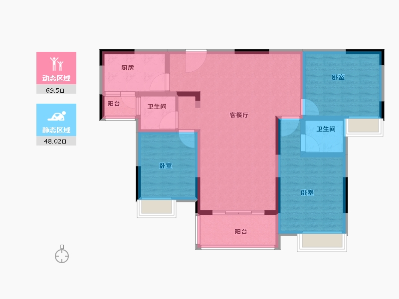 湖北省-孝感市-润达壹号广场-105.00-户型库-动静分区