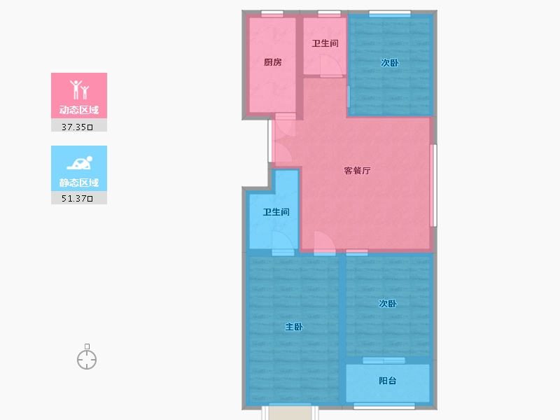 山东省-潍坊市-恒信风華上品-79.43-户型库-动静分区