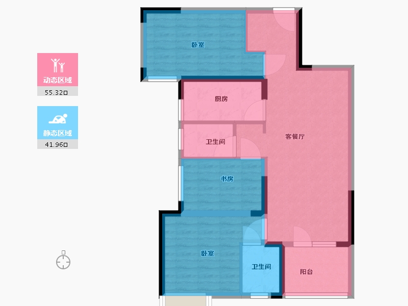 湖北省-武汉市-星悦湾-86.92-户型库-动静分区