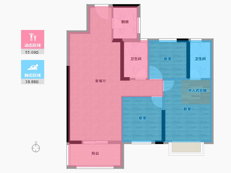 湖北省-荆州市-忆美当代城MOMΛ-84.47-户型库-动静分区