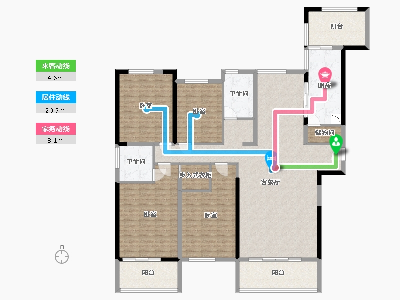 湖北省-武汉市-同馨花园雍豪府-167.09-户型库-动静线